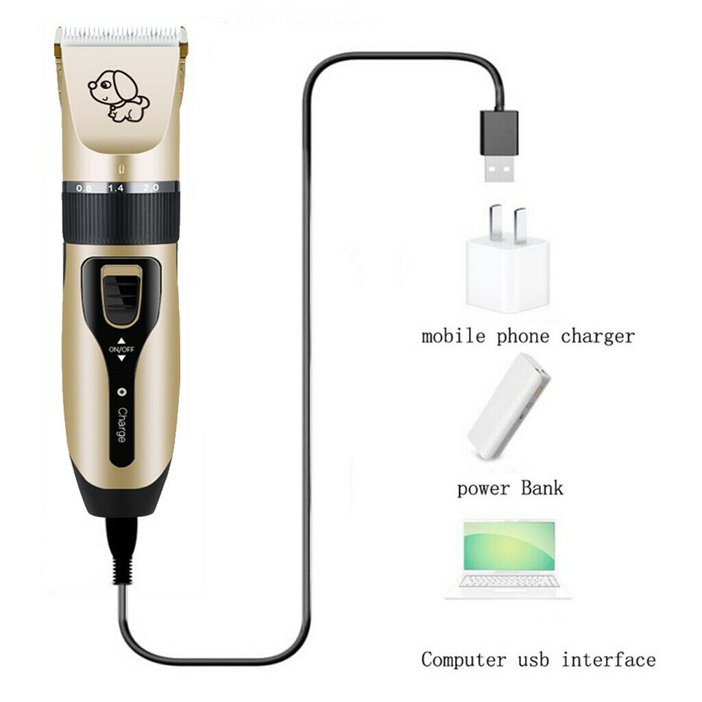 Pet Dog Hair Trimmer Electric Shaver  With Ceramic Blade USB Charge