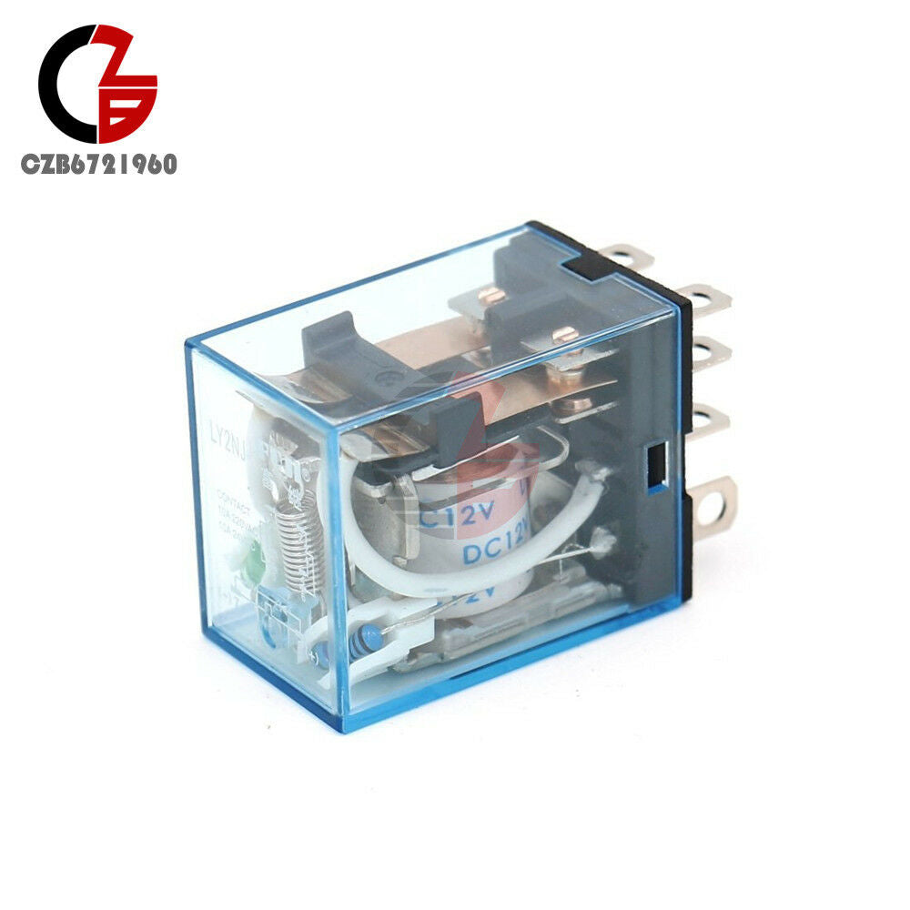 8Pin DC 12V 10A Small Relay Omron LY2NJ Coil DPDT for LED lamp