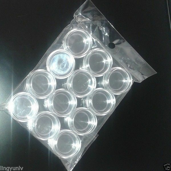 1set 12pcs Clear Plastic Jewelry Box  Small Pill Beads Storage Containers