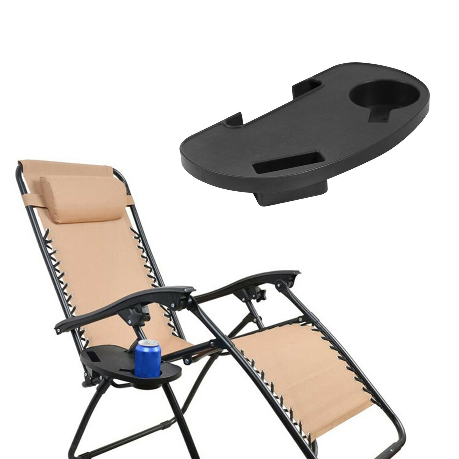 Plastic Universal Anti Gravity Chair Cup Holder Patio Recliner Camping Chair