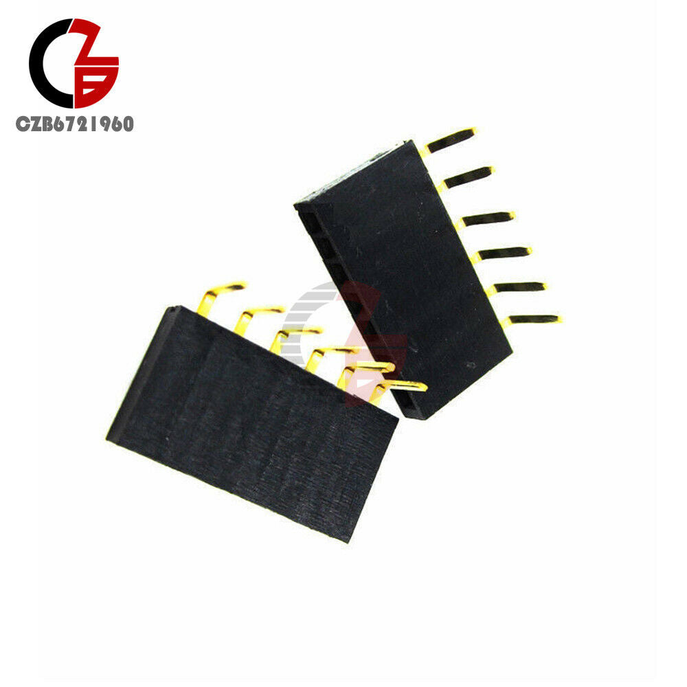 10PCS 1x6Pin Single Row Right Angle Female Connector 2.54mm Pitch Header Socket