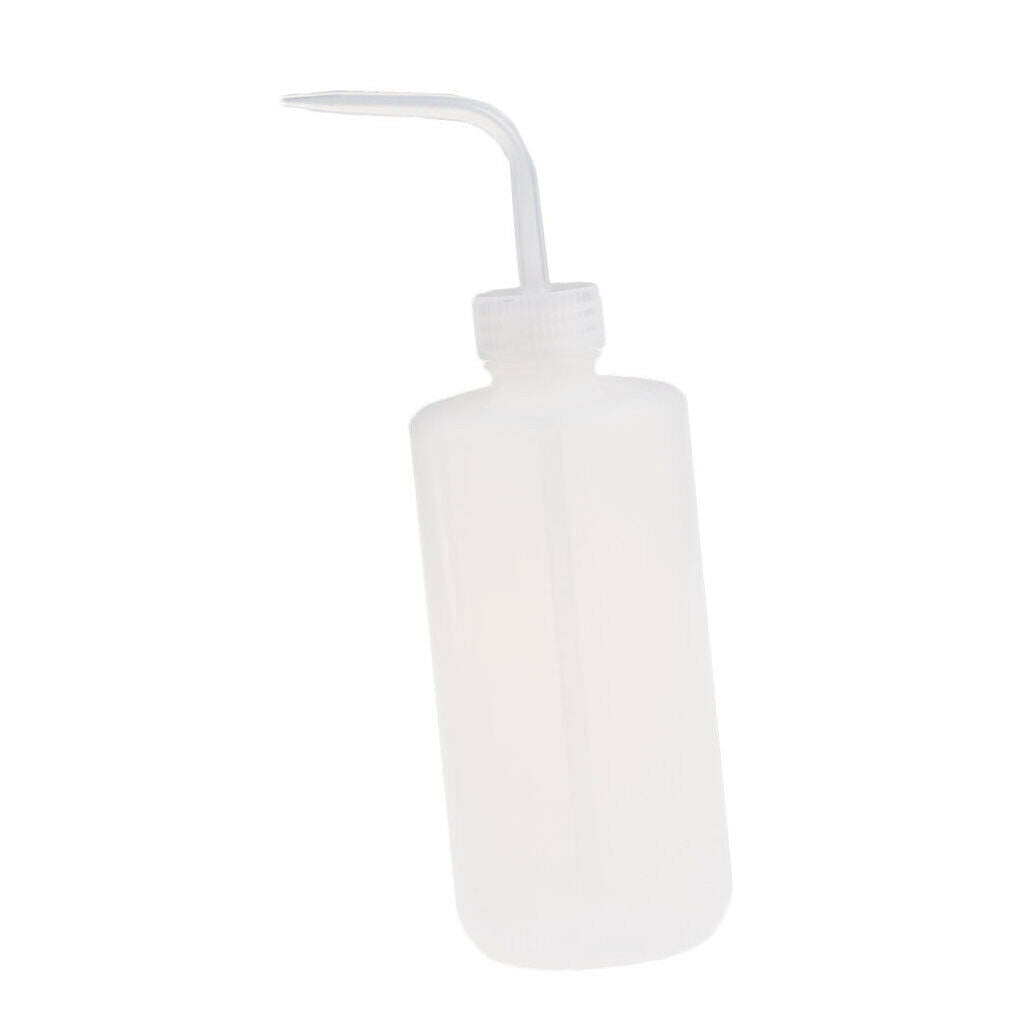 2X Screw on Tip Tattoo Washing Lab Squeeze Wash Clear White Bottle 500mL