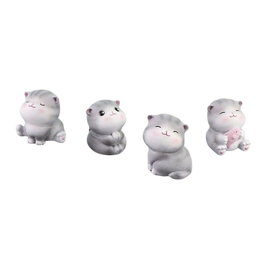 4pcs/Set Cat Furnishings Lovely Decorative Ornament for Desktop Living Room