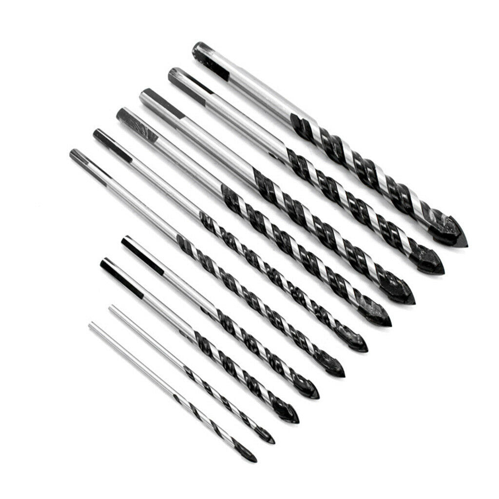 pack of 10pcs Multifunctional Twist Spiral Bits for Ceramic Marble Tile