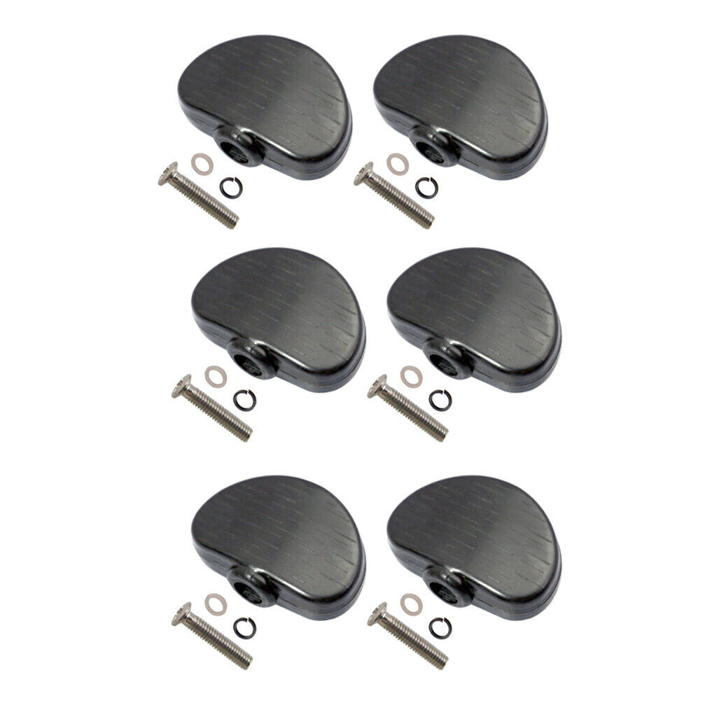 6PCS Electric Guitar Tuning Keys DIY Replacement Tuners Knobs Caps Black