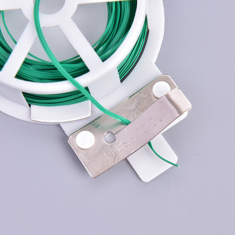 20M Gardening Plant Support Twist Tie Green Wire Roll and Cutter Garden t.l8