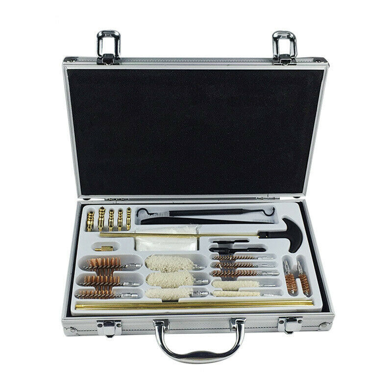 28pcs/set Aluminum Rods Wooden Box Tube Brush with Cotton And Wire Brush Tools