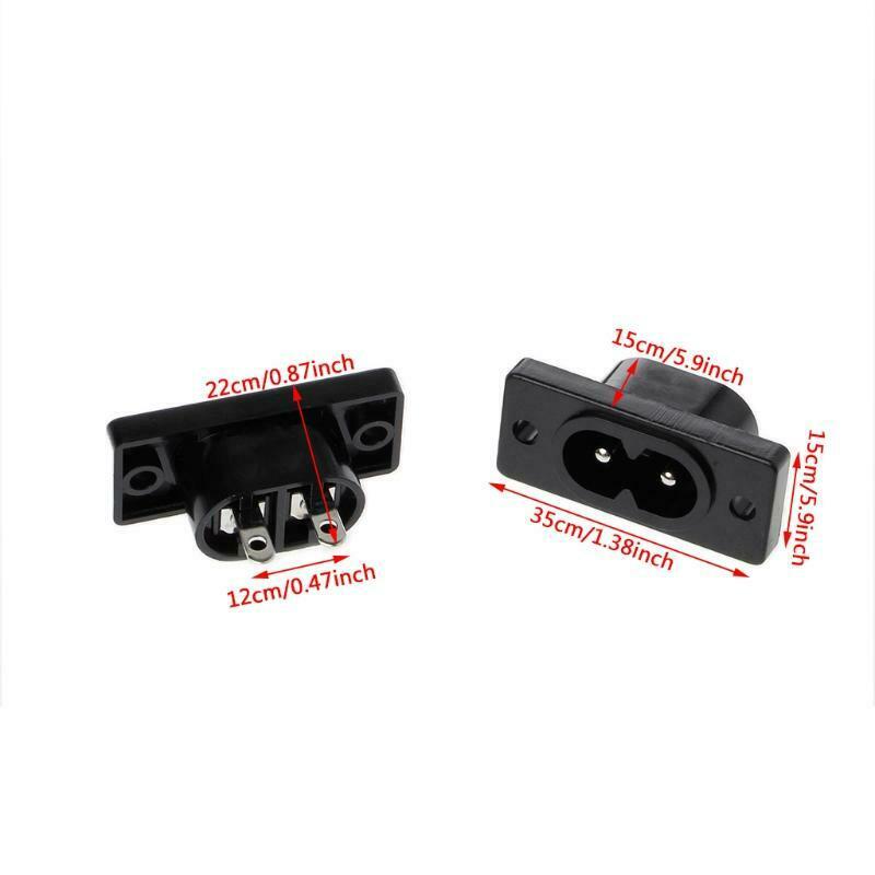 5 Pcs IEC320 C8 2 Terminal Power Plug Inlet Socket AC 250V 2.5A