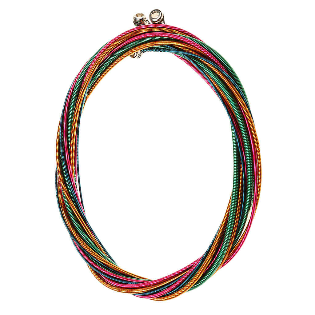 Rainbow Colored G D A E Strings Set / 4 Pieces for Gift