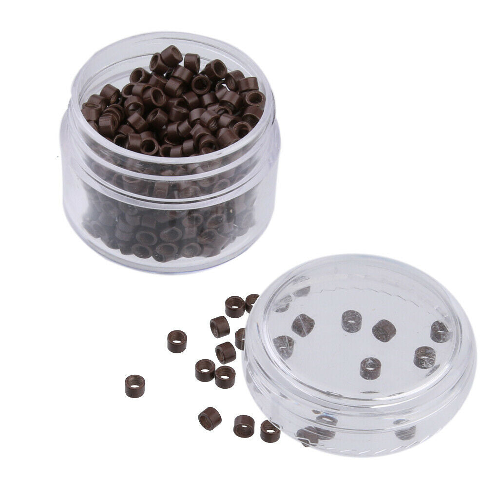 1000x Silicone Lined Nano Rings Tube Micro Beads Tip for Hair Extensions