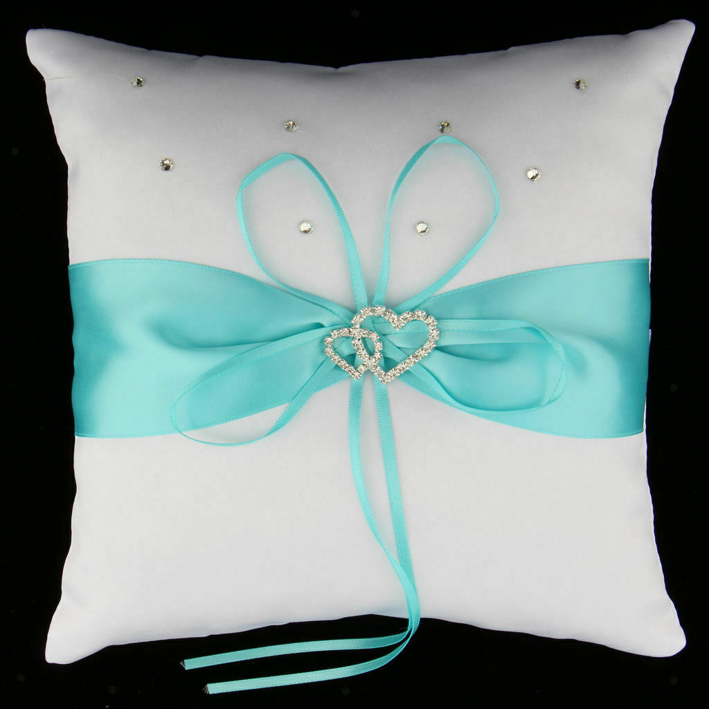 Heart Diamond Ribbon  Bearer Cushion 20 X 20cm