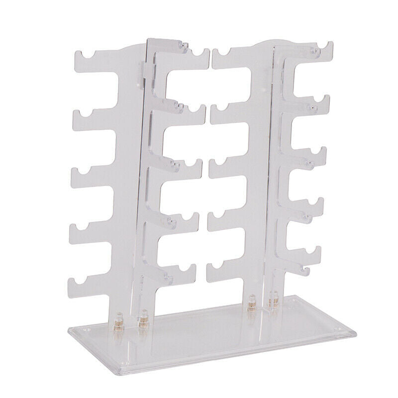Two Row Sunglasses Rack 10 Pairs Glasses Holder Display Stand Transpar TnAPU KX