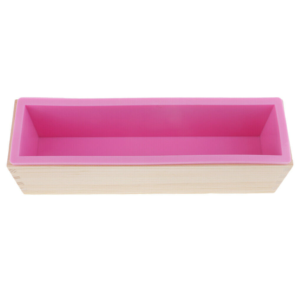 2X Flexible Soap Mold Wooden Box DIY Toast Loaf Cake Baking Crafts Mould 900ml