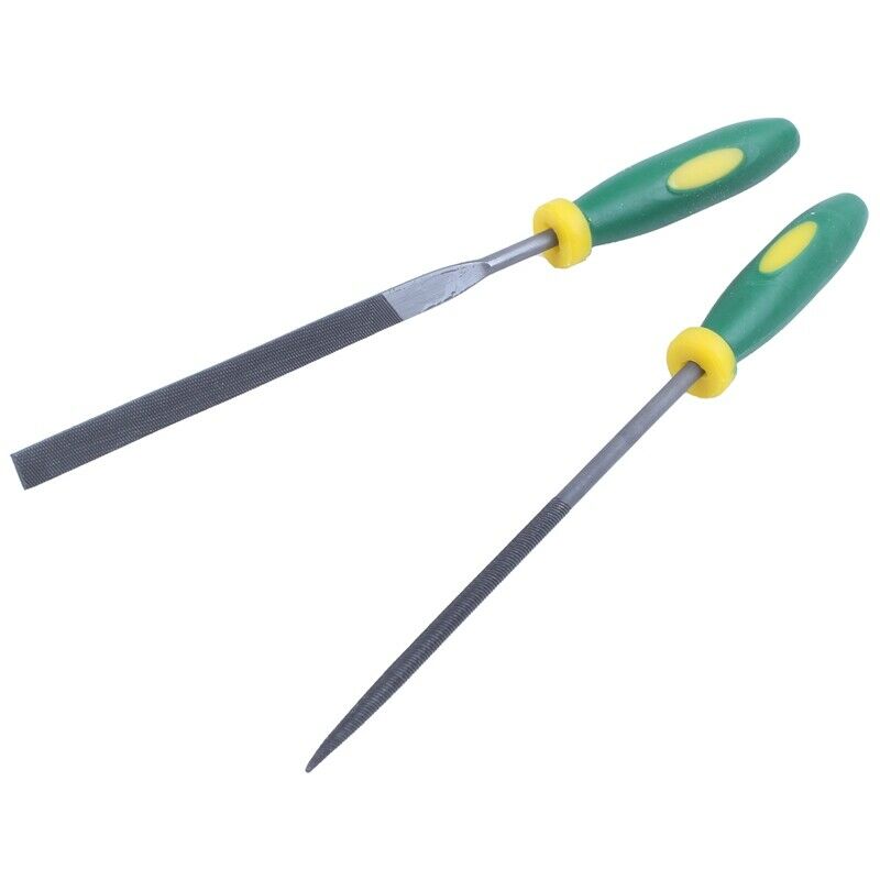 6 Pcs Plastic Handle Flat Square Round Needle Files Set T8S4S4