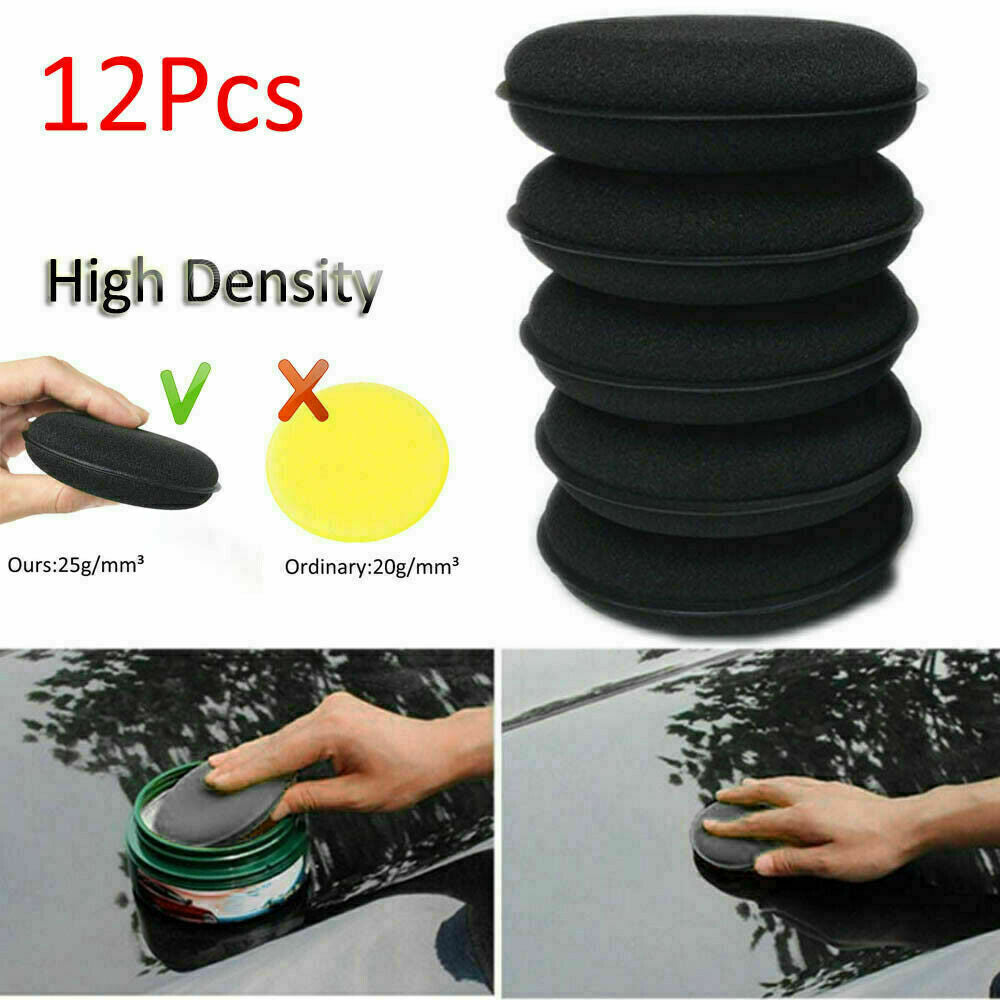 12x Microfiber Foam Sponges Polish Wax Applicator Pads Car Home Cleaning Tools