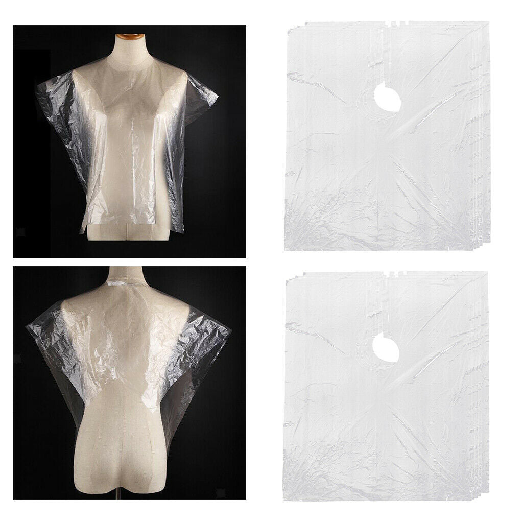 400x Disposable Hair Cutting Capes Clear Waterproof Barber Home Coloring Apron