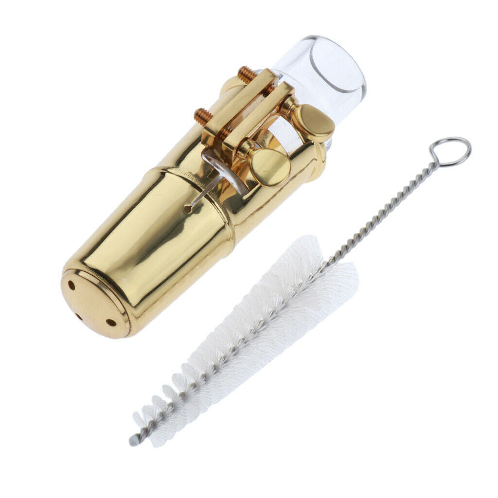 1 Set Transparent Crystal Alto Saxophone Mouthpiece with Ligature Brush