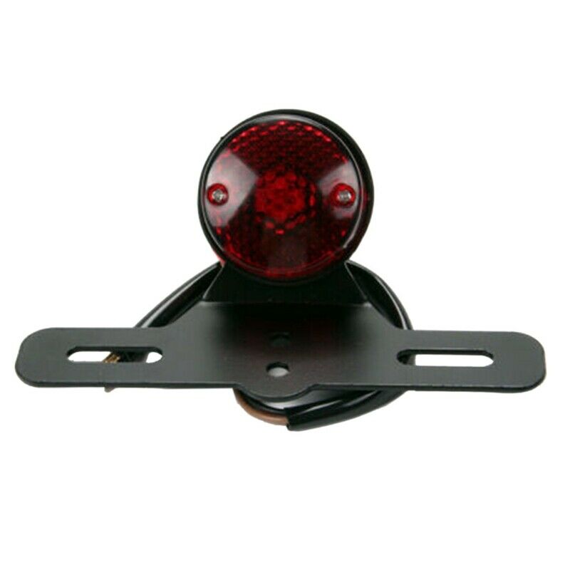 Universal Motorcycle LED Retro Red Rear Tail Brake Stop Light Lamp with LicensR7