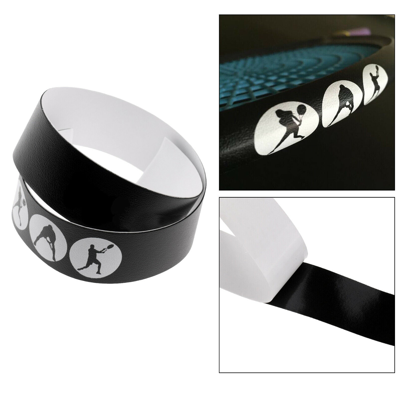 Tennis Racquet Head Protection Tape Tennis Accessories 40 X 2.5cm, Black