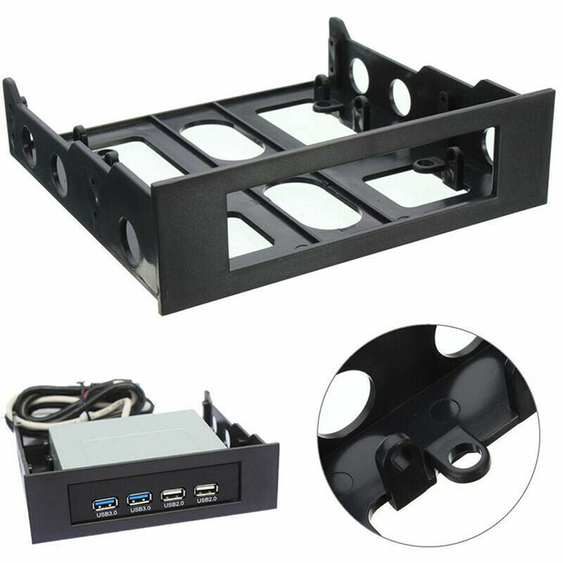 Black 3.5" to 5.25" Drive Bay Computer PC Case Adapter Mounting Brac OZBD