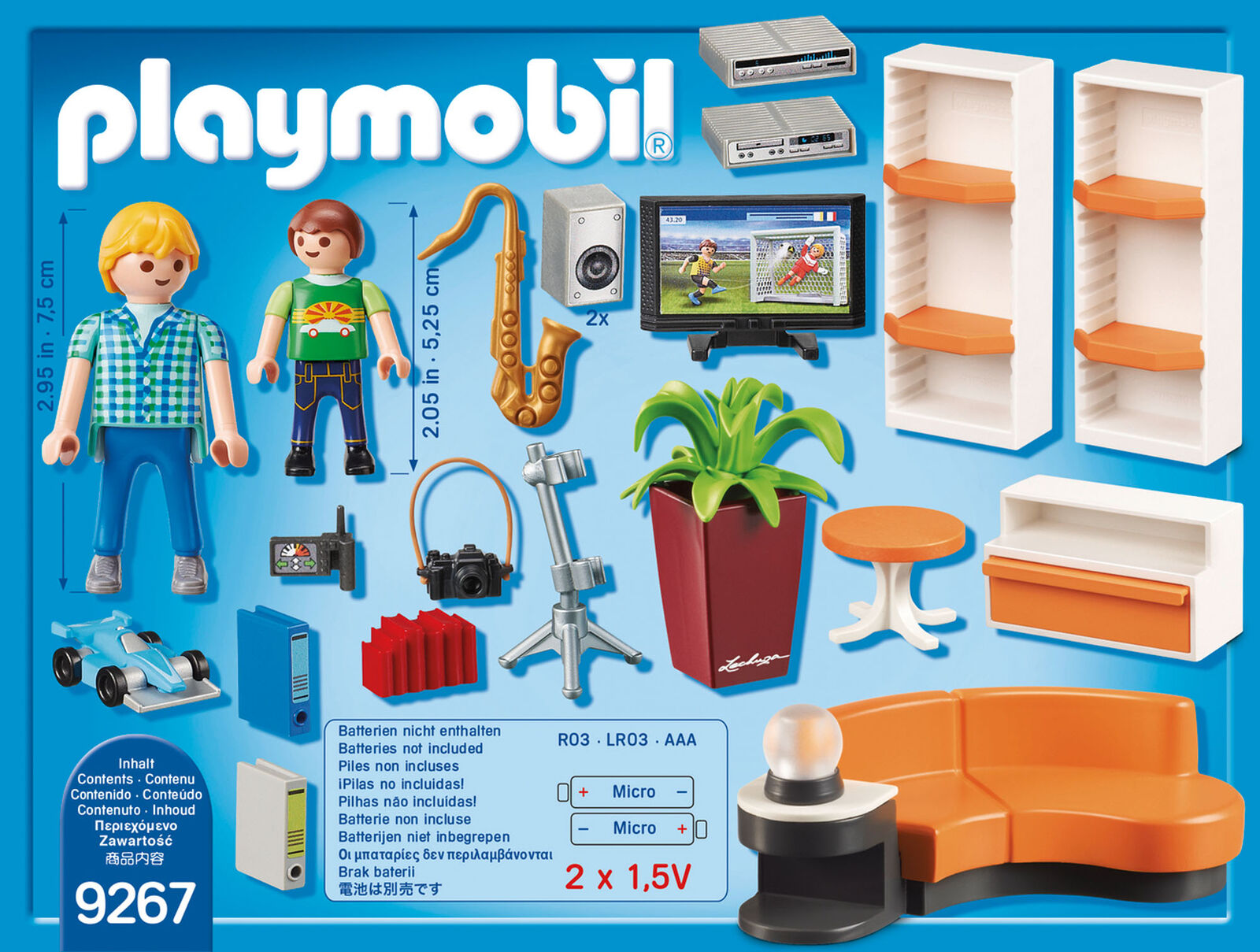 9267 Playmobil Living Room with Working Lights City Life Suitable for ages 4 yea