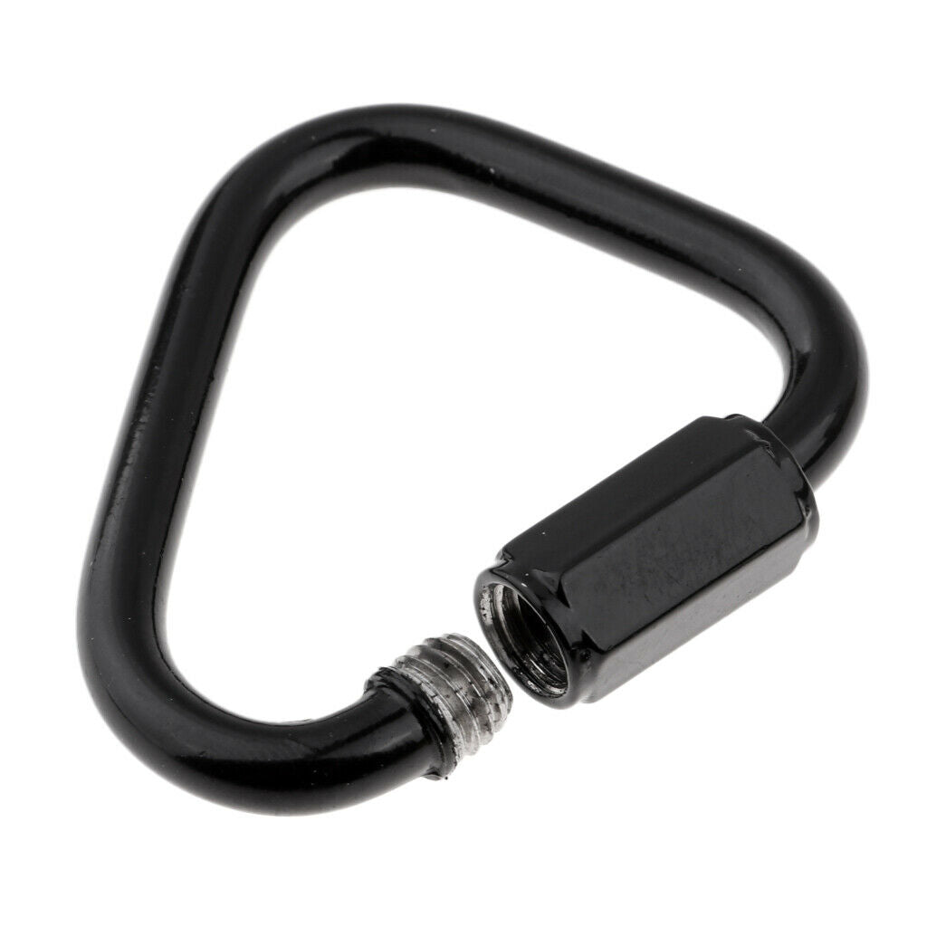2X Triangle Stainless Steel Carabiner Outdoor Camping Keychain Quick Link  5mm