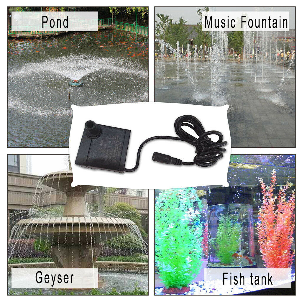 Submersible Water Pump (500L/H, 5W), Ultra Quiet Water Pump with 146cm Power