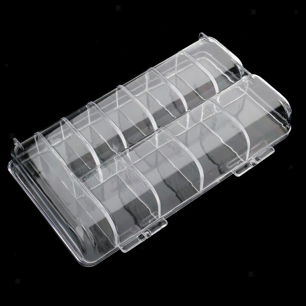 Clear Empty Compartments False Nail Art Tips Cell Storage Box Containers Case