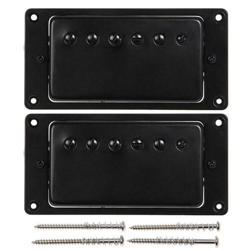 2x Plastic Bobbin Electric Guitar Single Coil Pickup Screw Guitar Part Black