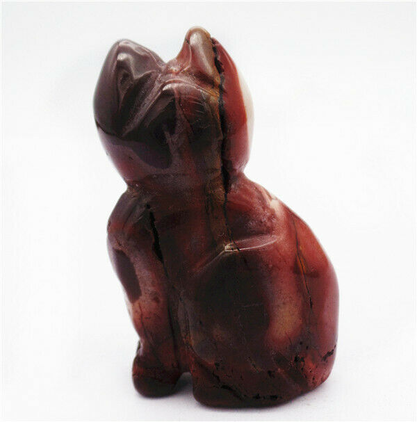 49x30x17mm Cat Decoration Natural Mookaite Gem Carved Statue Home Decor HH7965