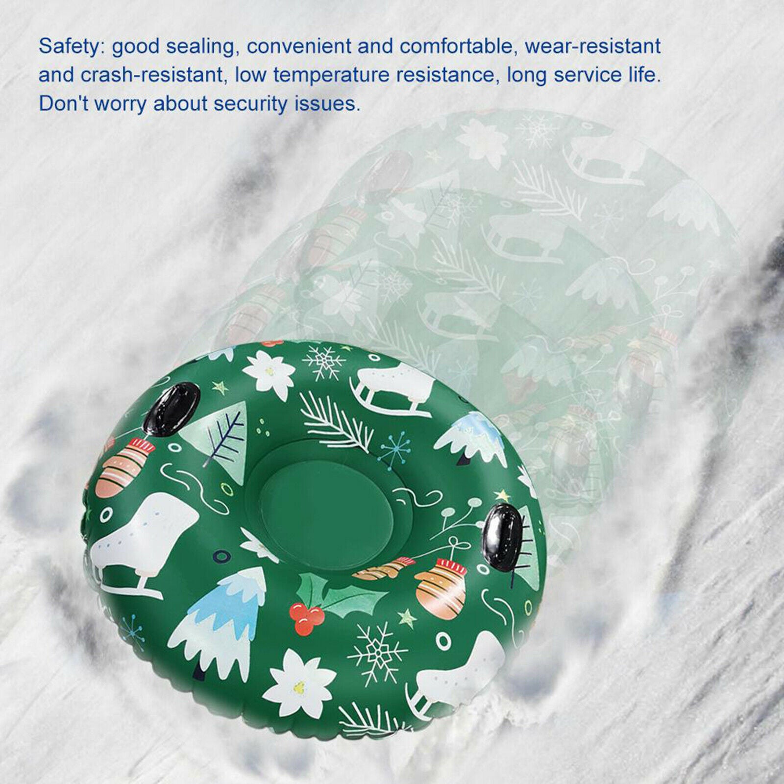 Snow Tube Sled for Kids and Adults , 47" Snow Sleds Heavy Duty with Handles and
