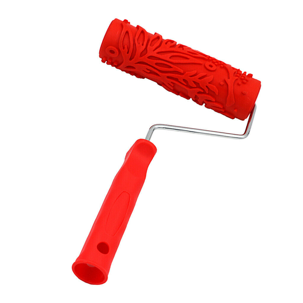 7" Assorted Embossed Floral Pattern Painting Roller with Plastic Handle J