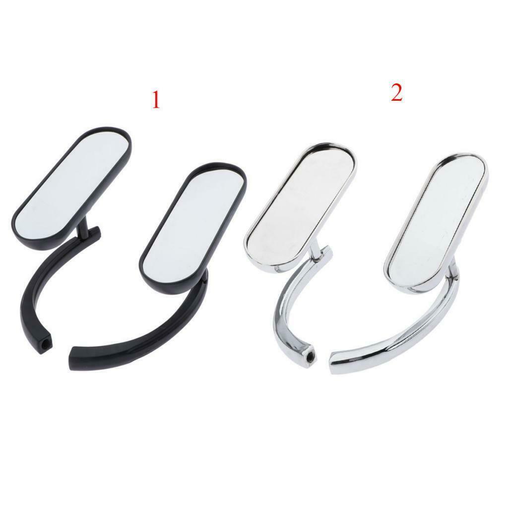 8mm/10mm Motorcycle Rectangular Handlebar Rearview Mirrors for Cruiser Chopper