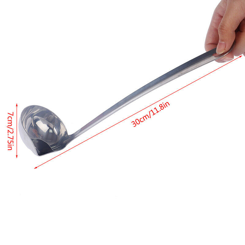 Stainless Steel Long Handle Soup Oil Filter Spoon Restaurant Home Cooking.l8