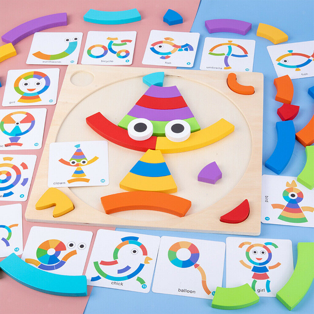 Building Blocks Wooden Rainbow Jigsaw Stacking Development Game for Toddlers