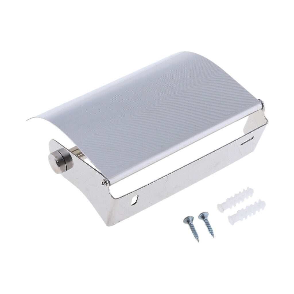 Marine Stainless Steel Paper Towel Roll Holder with Cover for Bathroom