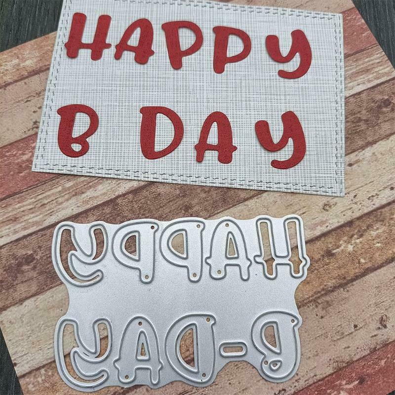 Happy B Day Lettering Carbon Steel Cutting Dies DIY Scrapbooking Photo Album