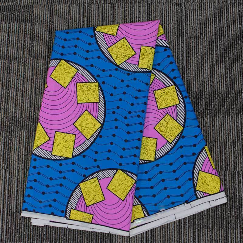 Polyester Blue Yellow Printing Cloth Fabric DIY Sewing Clothing Material Craft