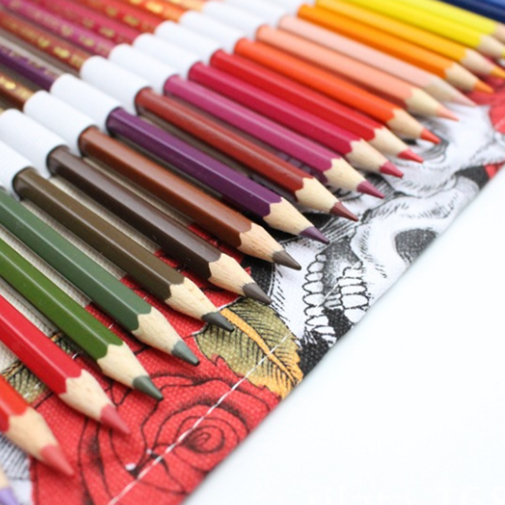 Roll Up Sketching Pencil Case Canvas Pen Bag Holder Pouch Storage Organizer