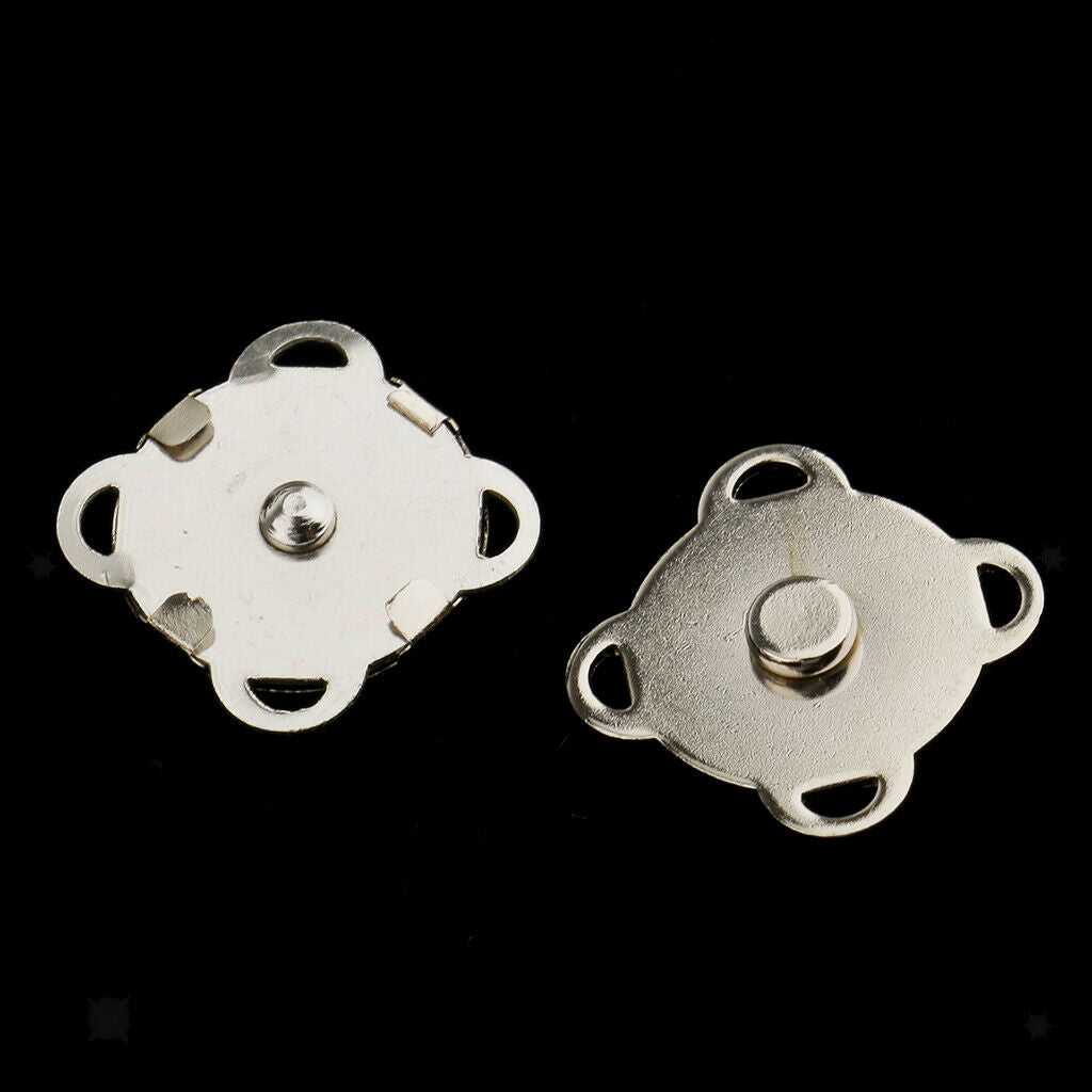 20 Sets Sew On Magnetic Bag Clasps 14mm Fastener Purse Snap DIY Sewing Craft