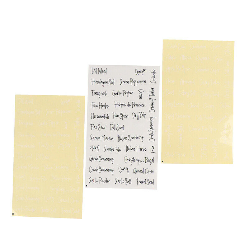 8 Sheets Label Stickers Kitchen Black and White Pantry Stickers Preprinted LFCA
