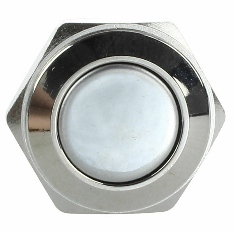 16mm Flush Mounted Momentary SPST Stainless Round Push Button Switch I6S7S7