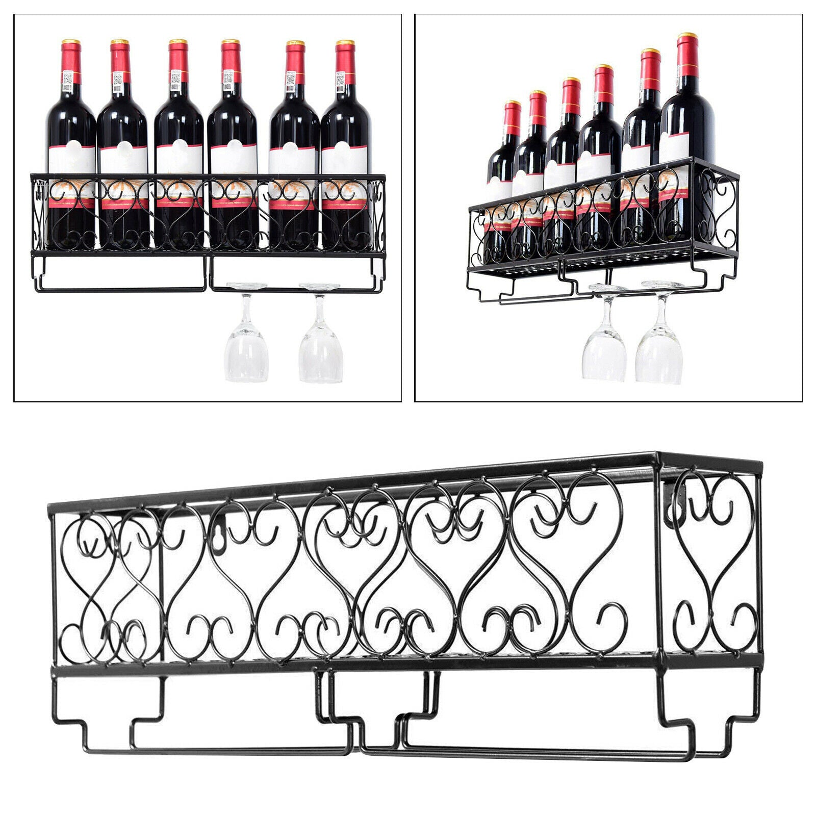 Iron Wine Rack Countertop Holder Home Display for Shelf Organizer Rack