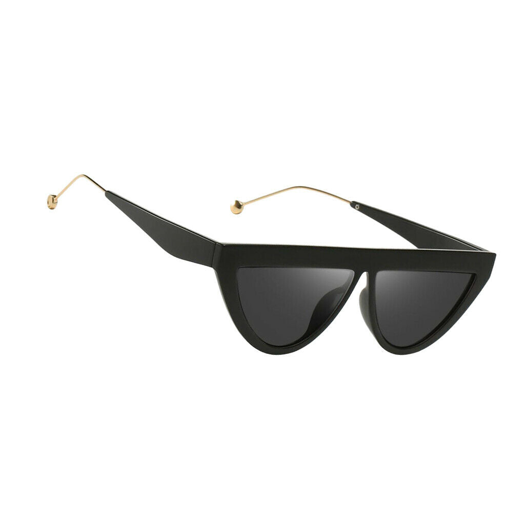 Women Mens Triangle Mirrored Sunglasses Eyewear Black Frame Gray Lens