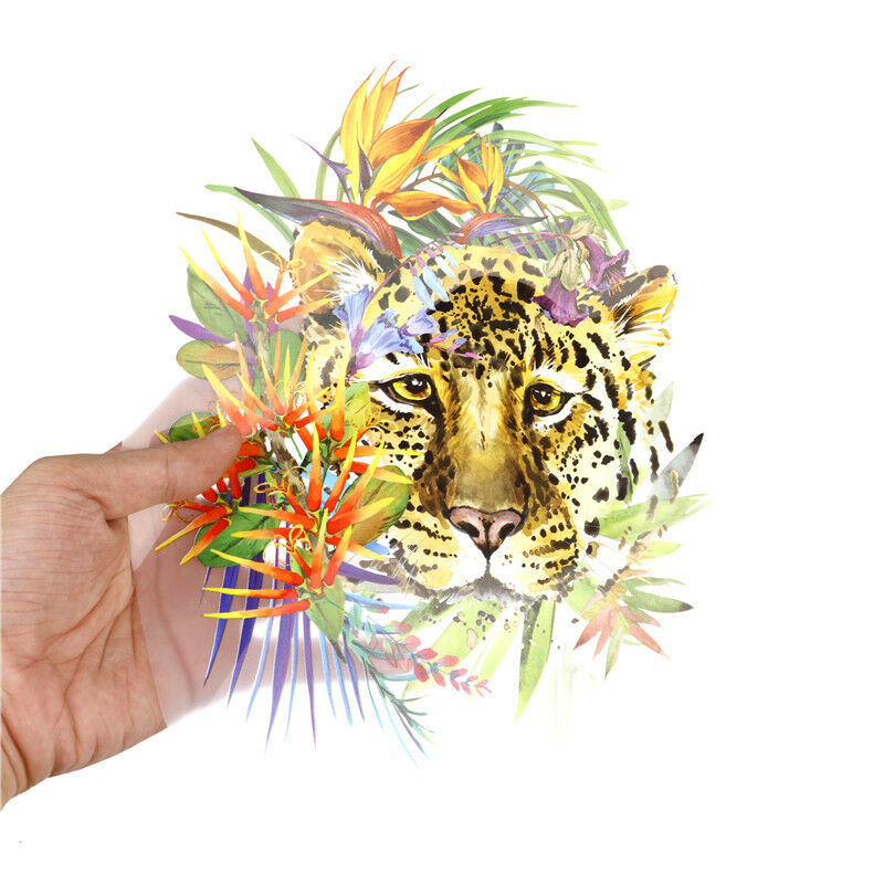 Leopard Head Patches Transfer Iron On Parches DIY Washable Clothes Sticke.l8