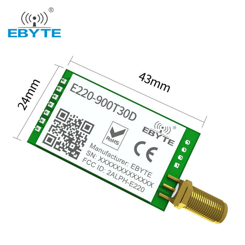 LLCC68 868MHz 915MHz Ebyte  LoRa E220-900T30D DIP Module long range lora module