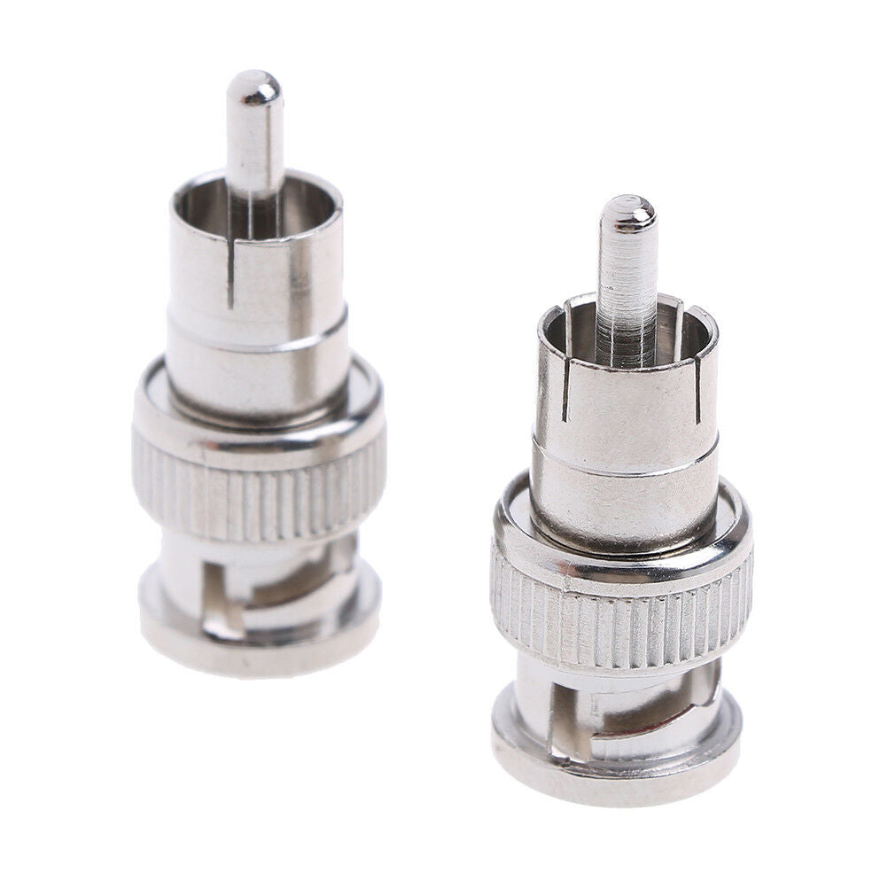 2x BNC male to RCA male coax connector adapter cable coupler for cctv came.l8