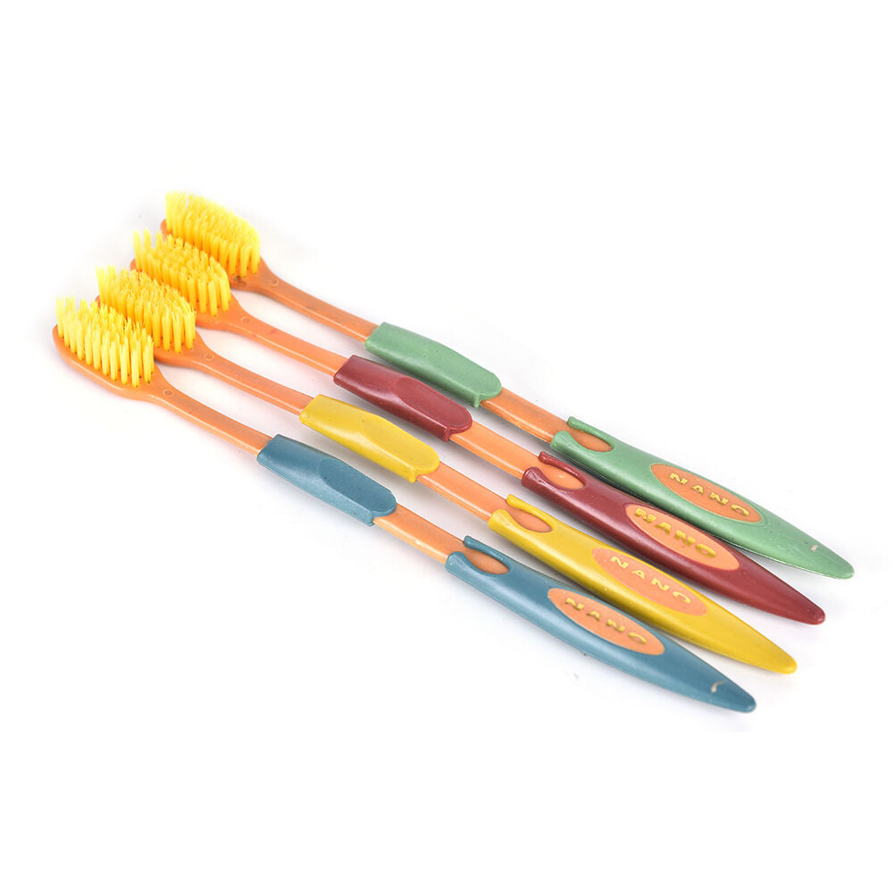 4 Pcs Double Soft Bamboo Charcoal Nano Brush Home Oral Care Toothbrushes .l8