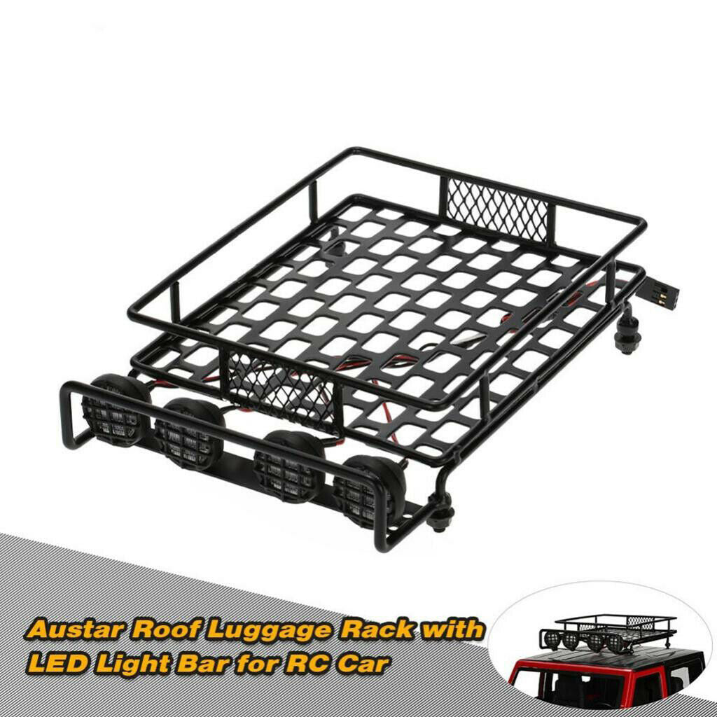 Metal Roof Rack With 4-LED White Round Lamp Accessories For