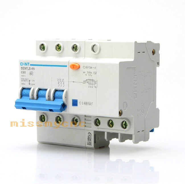 Earth Leakage Protection Circuit Breaker DZ47LE-63 3p+N C60 60A 380V-415v [M1]
